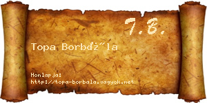 Topa Borbála névjegykártya